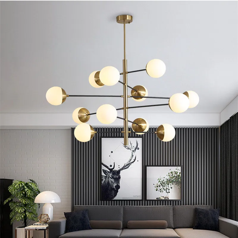 Postmodern Loft Apartment Molecular Pendant Light Art Creative Metal Glass Ball Villa Hotel Hall Suspension Fixtures | Освещение