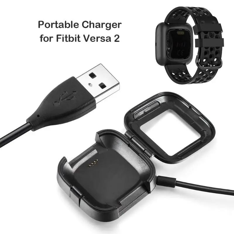 1 м портативный usb зарядный кабель для Fitbit Versa 2 зарядное устройство аксессуары для смарт-часов зарядная док-станция адаптер для Fitbit Versa 2