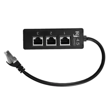 

Ethernet Splitter RJ45 Cable Adapter 1 to 3 Port LAN Network Quick Connector Plug
