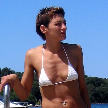 

13 Colors Hand Crochet Women's Micro Swimwear Top Extreme Sexy Cotton Mini Bikini Top Sunbathing