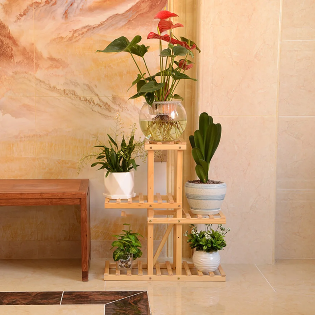 Подставка для цветов Многослойная регулируемая стойка цветочных горшков из