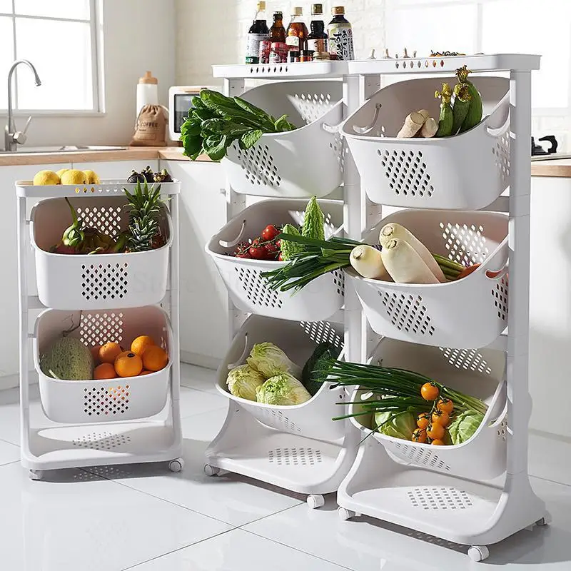 Kitchen Vegetable Shelf Landing Multilayer Fruit Basket Vegetable Basket Seasoning Toy Storage