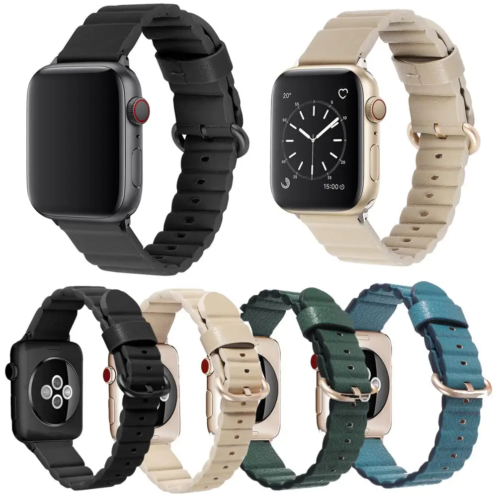Симпатичный ремешок из натуральной кожи серии 1 2 3 4 5 для Apple Watch Band 42 мм 38 40 44 iWatch |