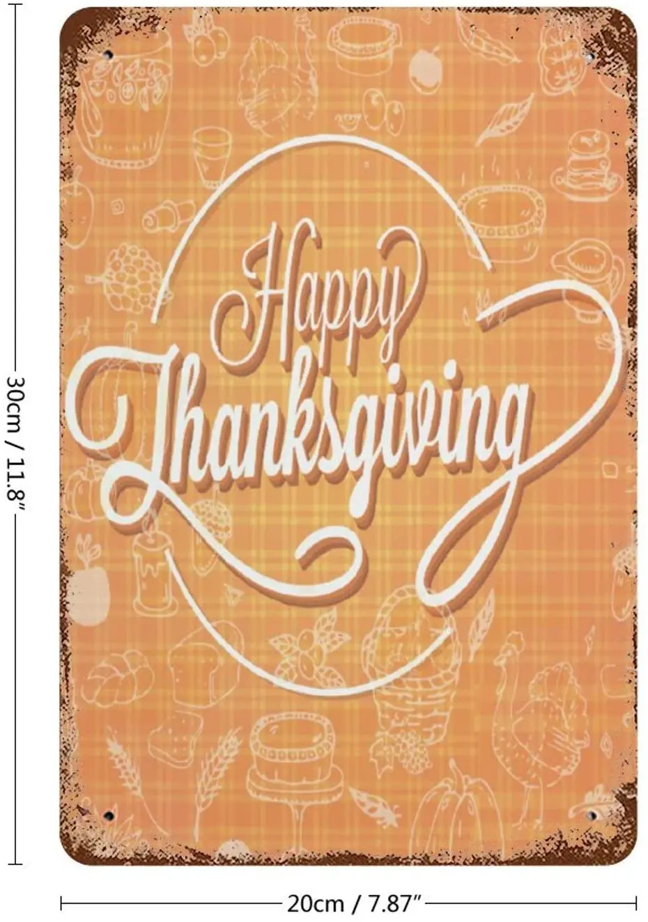 Nobrands Vintage Retro Metal Tin Sign Wall Decor Art Happy Thanksgiving Calligraphy Logo Poster Home Decor Plaque 20x30cm Plaques Signs Aliexpress aliexpress