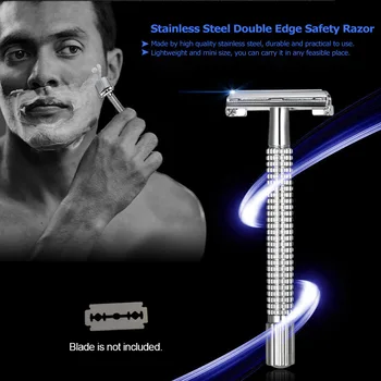 

Stainless Steel Double Edge Safety Razor Traditional Men's Double-edge Shaving Razor Manual Beard Razor