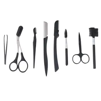 

12 PCS/Set Eyebrow Tools Set Stainless Steel Folding Eyebrow Cutter Eyebrow Brush Combs Scissors Kits Eyebrow Trimmer Clips