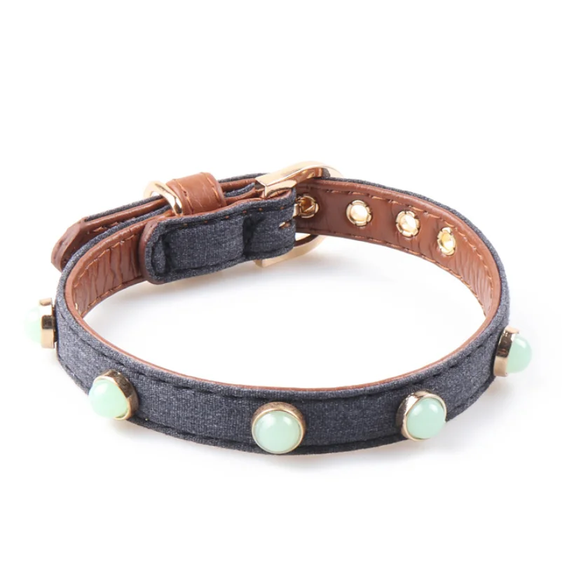 Small Dog Cat Collar Necklace Bling Cat Eyes Accessories Small Dogs Cats Girl-Teacup Yorkie 4 Colours 2 Sizes