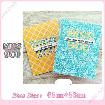 

Miss you Words Metal Cutting Dies for diy Scrapbooking Photo Album Decorative Embossing PaperCard Crafts Die Cut 2020