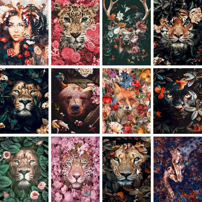PhotoPaint By Numbers For Adults Animals Picrute Coloring By Numbers Acrylic Paint Drawing On Canvas Home Decor Decor painting by numbers kits painting by numbers oil picture by numbers