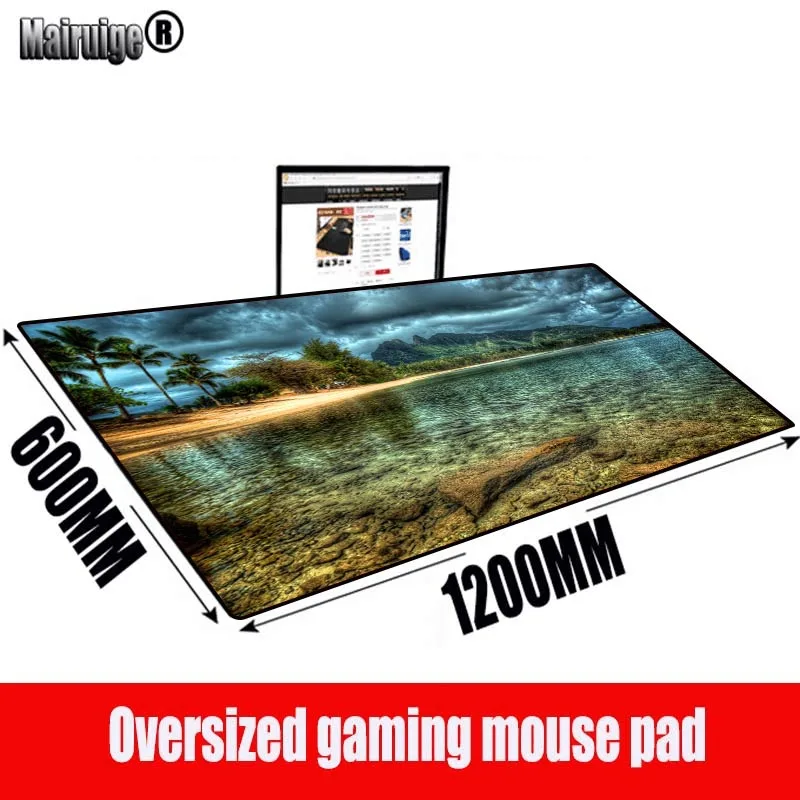 Игровой коврик для мыши MRGBEST с изображением пальмового пляжа игровой