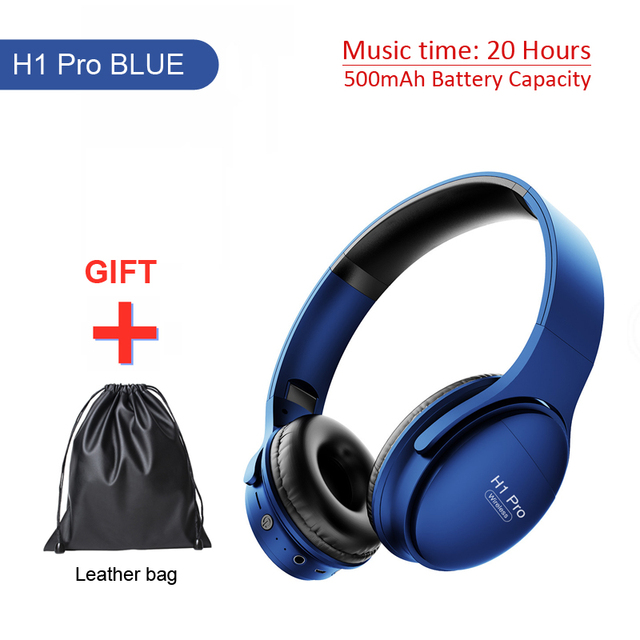 Pro Bluetooth-Compatible Headphones Wireless Eearphone with Mic Hands-free HIFI Stereo BT5.0 Over-Ear Headset support TF Card