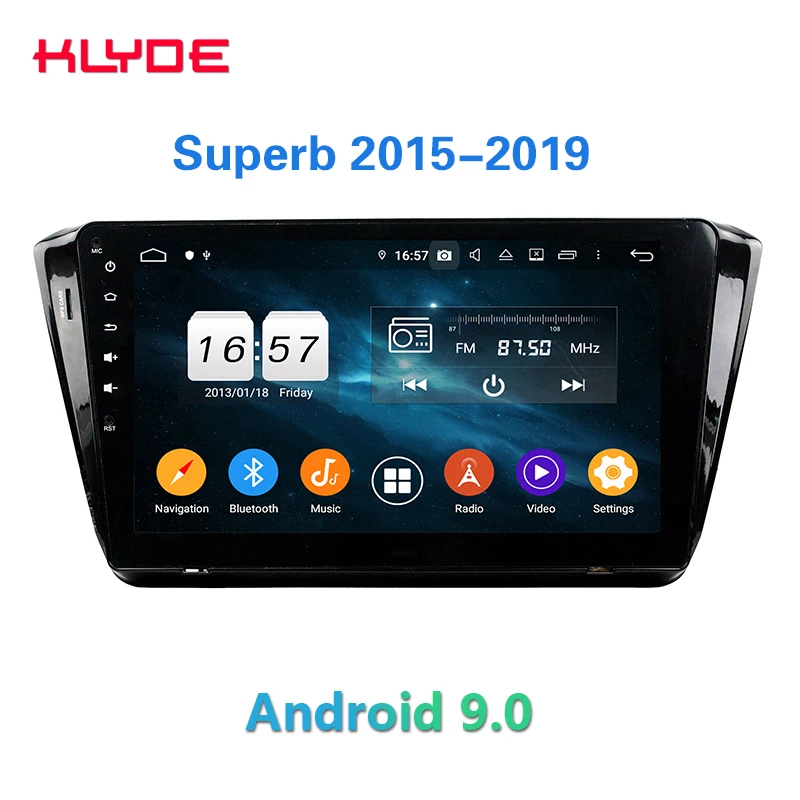Klyde KD-1027 car video radio stereo for Skoda Superb 2015 2016 2017 2018 2019 dvd player built in gps navigation wifi | Автомобили и