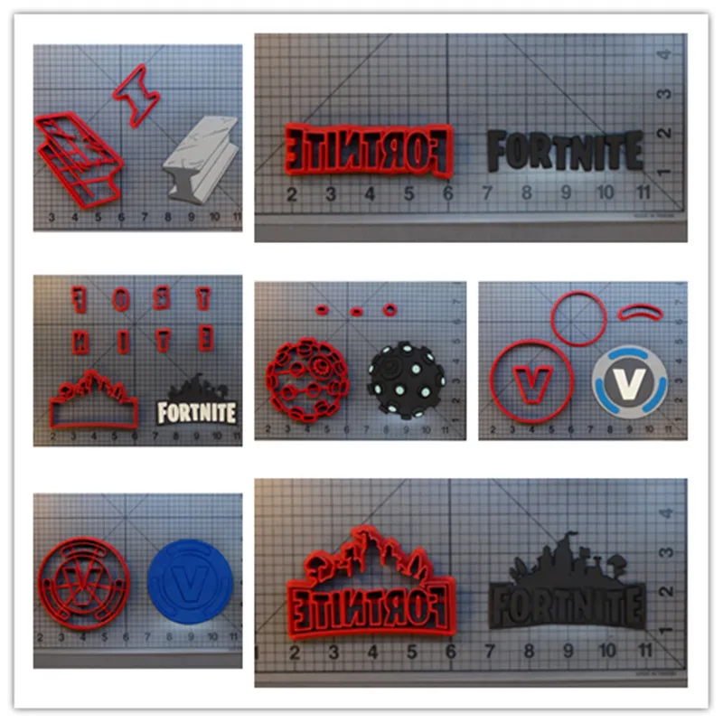 Vedio game impulse V bucks metal Battle pass charater 3d принт fondant cookie cutter set cupcake top декорирующие