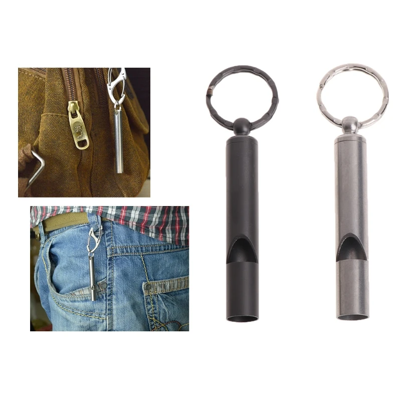 Нержавеющая сталь аварийный выживания двухканальный свисток Открытый спорт брелок A6HC