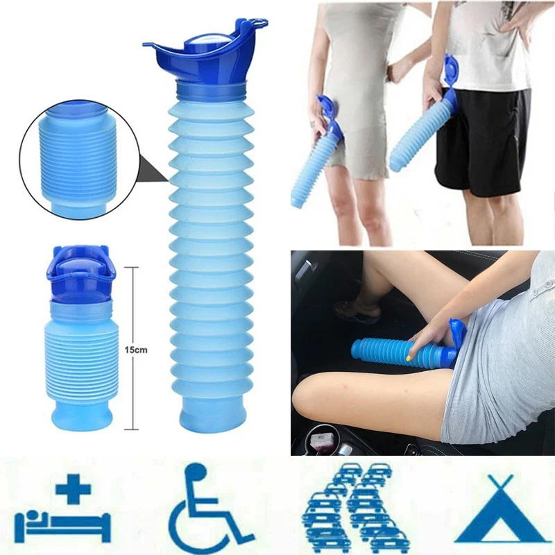 2PC x MALE or FEMALE PORTABLE URINAL TOILET MOBILITY TRAVEL CONTAINER BOTTLE 