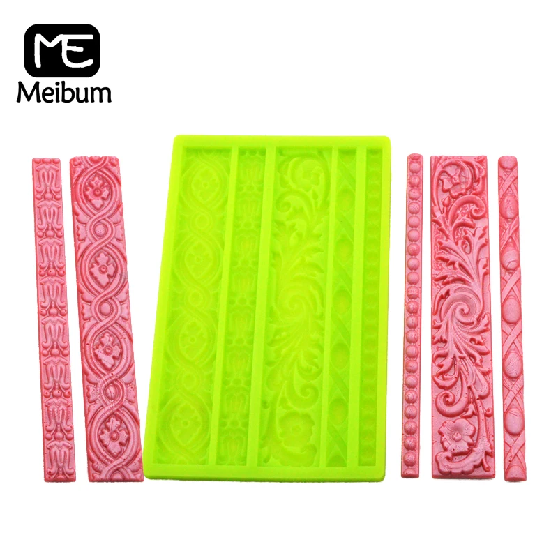 

Meibum Twisted Rope Pattern Relief Fondant Cake Mold Paste Sugar Craft Chocolate Pastry Border Decorate Mould Biscuit Baking Pan