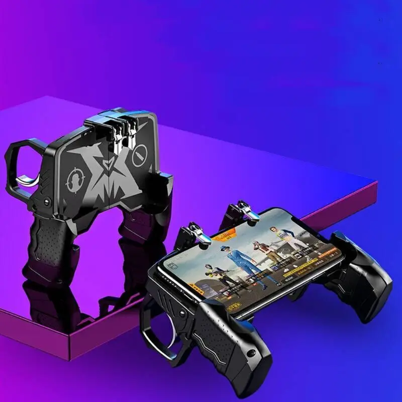  Portable Game Handle Four-Finger Linkage Fast Shooting Button Controller Joystick for PUBG Rules Of