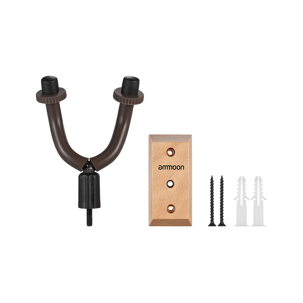 ammoon Guitar Hanger Wooden Wall Mount Hook Holder Keeper Electric Acoustic Guitars Bass Ukulele Guitar Accessories guitar accessories guitar wall mount guitar hanger