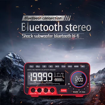 

Electric Portable Multimeter EBTN 19999 Display Mini Desktop Strong Toughness with BT Speaker ZT-5566 Dual Screen
