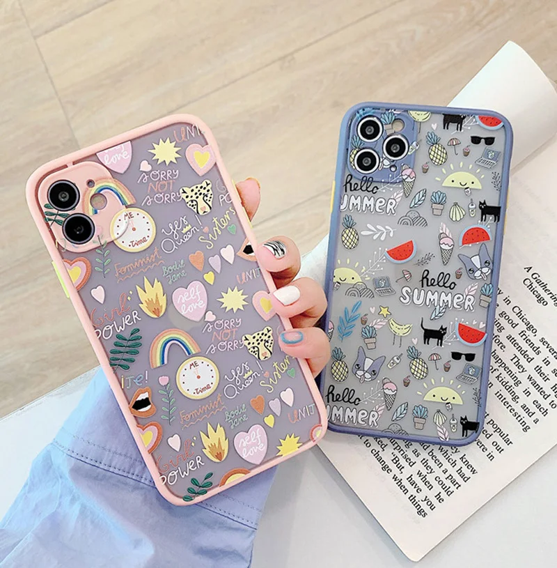 

3D Flowers For iPhone 11 Case For iPhone 11 Pro Max X XS Max XR Cute Transparent Soft TPU Bumper Back Cover Coque