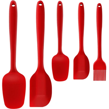 

Silicone Spatula Set, 5 Piece Non-Stick Heat Resistant Silica gel Spatula Set Heat-Resistant Spatula Kitchen Utensils Set for Co