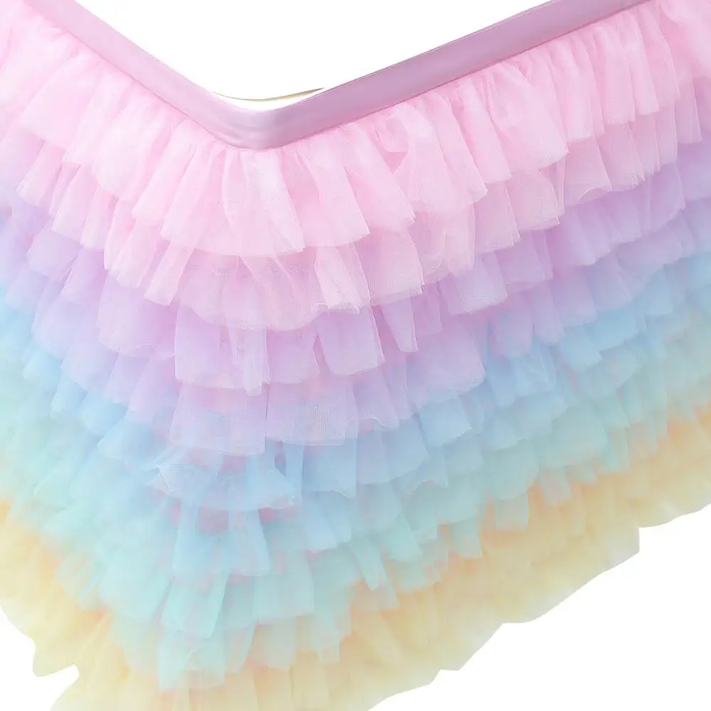 Tulle Lace Table Skirt Cover Baby Shower Birthday Wedding Party Desk Lace Tableware Cloth Party Decoration Tutu Table Skirts