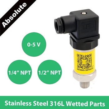 

12v pressure sensor 0 to 5V transmitter, absolute 1bar, 1.6 bar, 2.5 bar, 4 bar, 6 bar, 10 bar, 16 bar, 25 bar abs, 1 4, 1 2 NPT