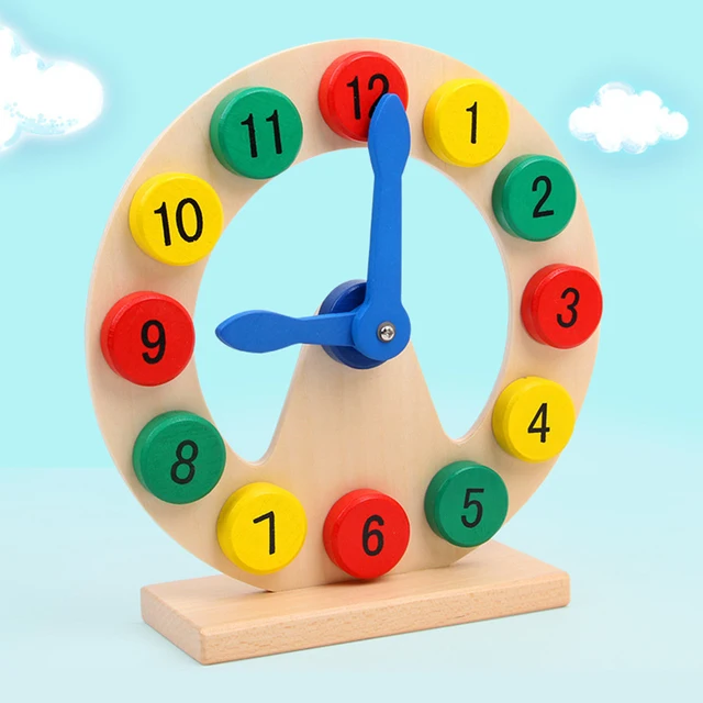 Kids Wooden Numbers Sorting Clock Circular Cognitive Development Educational Toy 3