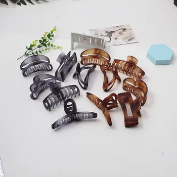 Fashion retro texture upgrade a variety of shapes big catch clip matte frosted gray hair catch hair clip simple hairaccessories 2