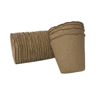 

CSS 100Pcs Biodegradable Pulp Pots Plants Seedling Raising Pot Vegetable Fruit Nursery Tray Pot Cup Garden Supplies