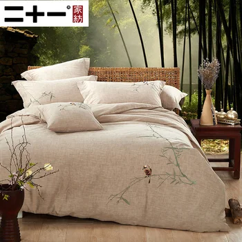 

Twenty-one Home Textiles Cotton Four Paper Set Embroidery Bedding Article In National Customs Concise Quilt Cover 1.8m Bedding