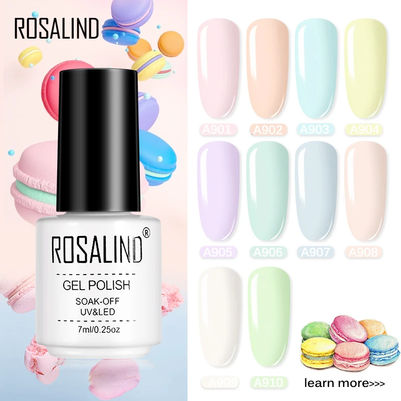 Rosalind Varnish Hybrid Macaron Gel Nail Polish Primer Semi Permanent Design Top Base For Nails Art Manicure Gel Lak Lacquer Nail Gel Aliexpress