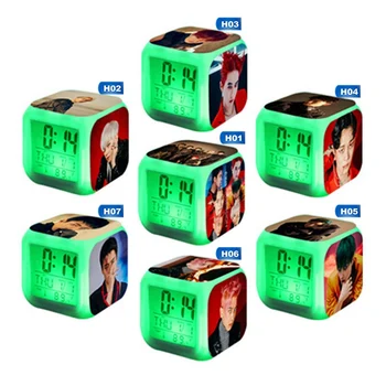 

Kpop EXO New Album OBSESSION Alarm Clock 7 Colors Changing Night Light Led Digital Alarm Clocks Student Desk Clock
