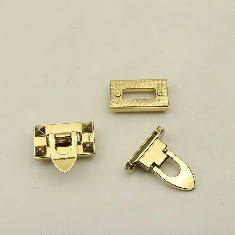 10Pc Metal Bag Folding Lock Clasp Push Lock Light gold Closure Catch Fashion Leather Craft Women Bag Purse Handbag Accessories