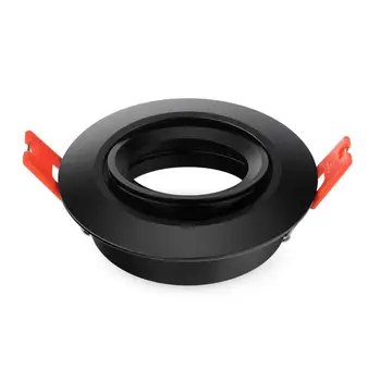 オンライン 工場黒ラウンド調節可能な凹型ledスポットライトフレームホルダーMR16 GU10レトロフィットキットled天井照明器具ルーム