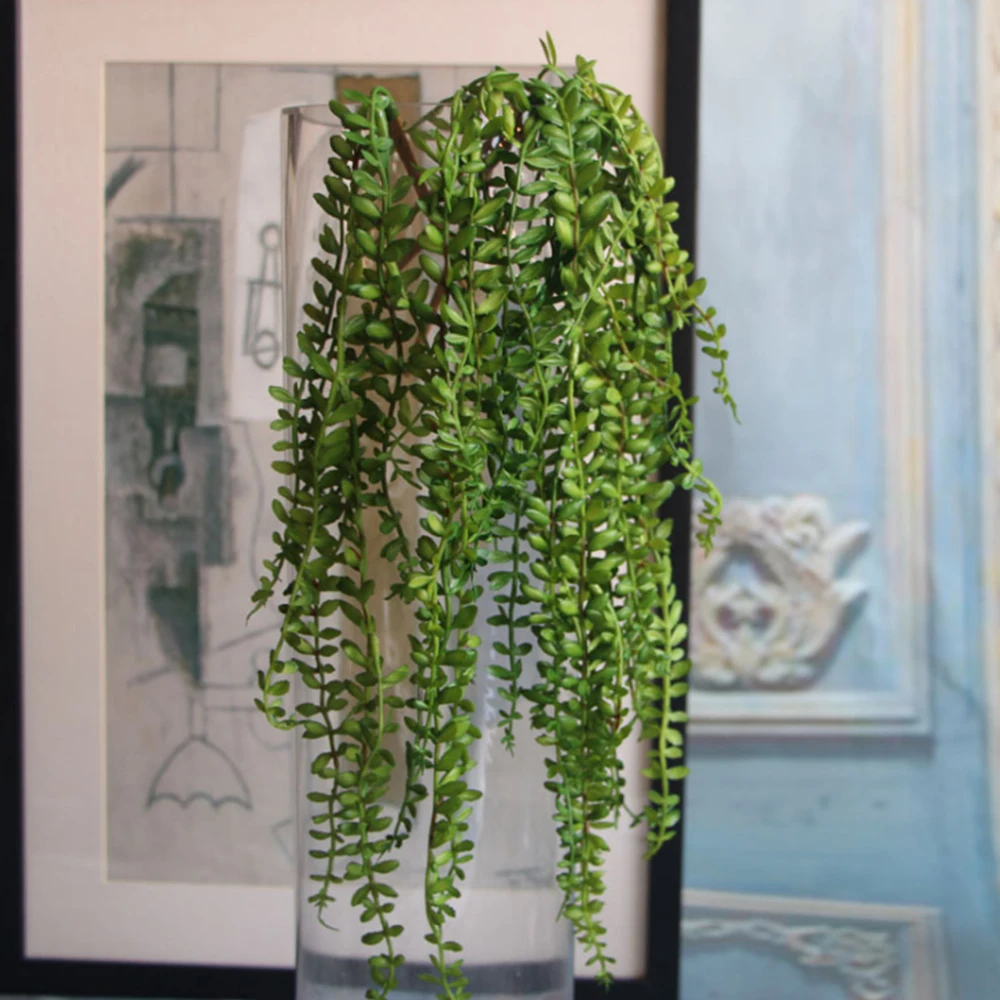 

Artificial Flower Artificial Succulents Pearls Fleshy Green Vine Flowers Hanging Rattan Wall Simulation Flower Lover Tears