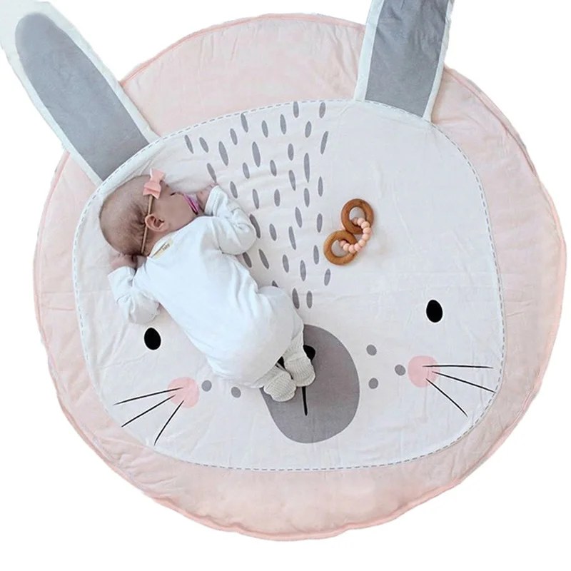 pink rabbit 90 см детские игровые коврики ковер для детской комнаты коала кролик животное мягкий хлопок маты для ползания круглый коврик для пола коврики для Спортивный Коврик для ребенка - Цвет: pink rabbit