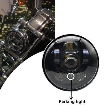 

5.75 Parking Chrome LED Headlight with High Low beam Headlamp for Sportster Indian Scout Steet 500 Low Rider Round Projector