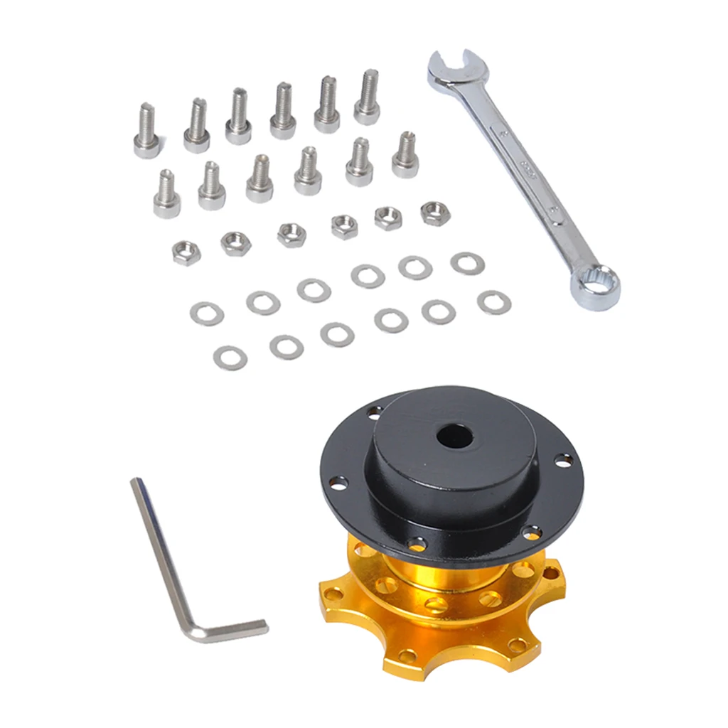 Aluminum 6 Holes Car Steering Wheel Quick Release Snap off Hub Adapter