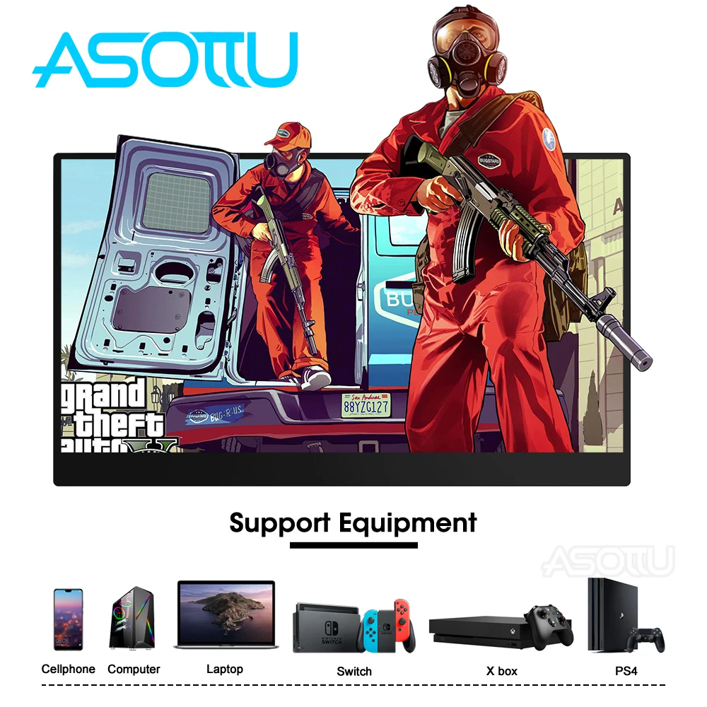 Портативный монитор с экраном 13 3 дюйма HD IPS для ноутбука рабочего стола PS3 PS4 X Box
