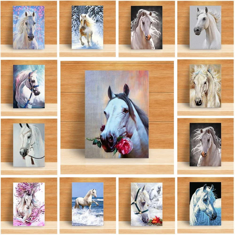 Diamond Painting Horse Full Round Diamond Embroidery Animals Picture 5D