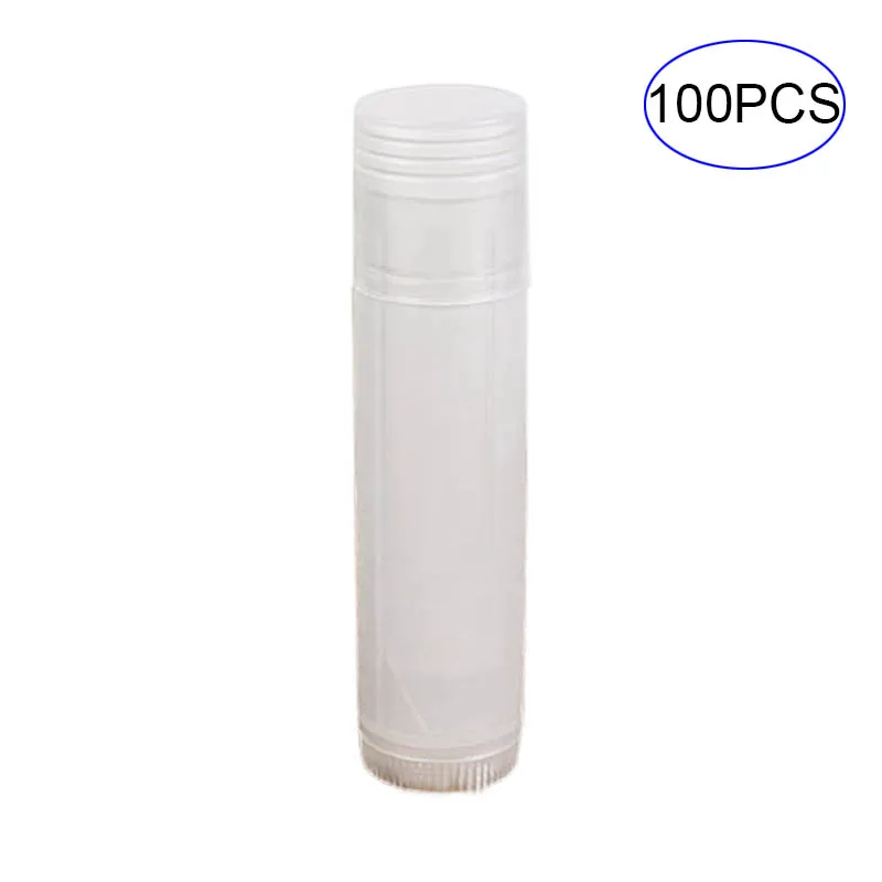 transparent 100 Хит 50/100 шт/набор, модные пустые пластиковые бутылки для губной помады, 5 г, контейнер для косметики, блеск для губ, бальзам для губ, тюбик с крышкой, CUN 6 - Цвет: transparent 100