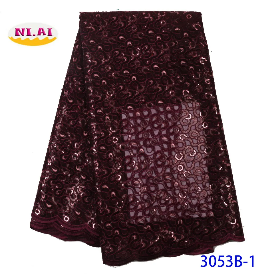 

NIAI African Sequins Tulle Lace Fabric 2019 High Quality Bride French Net Lace Fabric Organza Nigerian Lace Fabrics XY3053B-1
