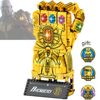 

NEW SuperHero Ideas Defensive Villain Thanos Gem Stone Infinite Gloves Tron Arms Marvel Building Blocks Sets Bricks Kits Movie 4
