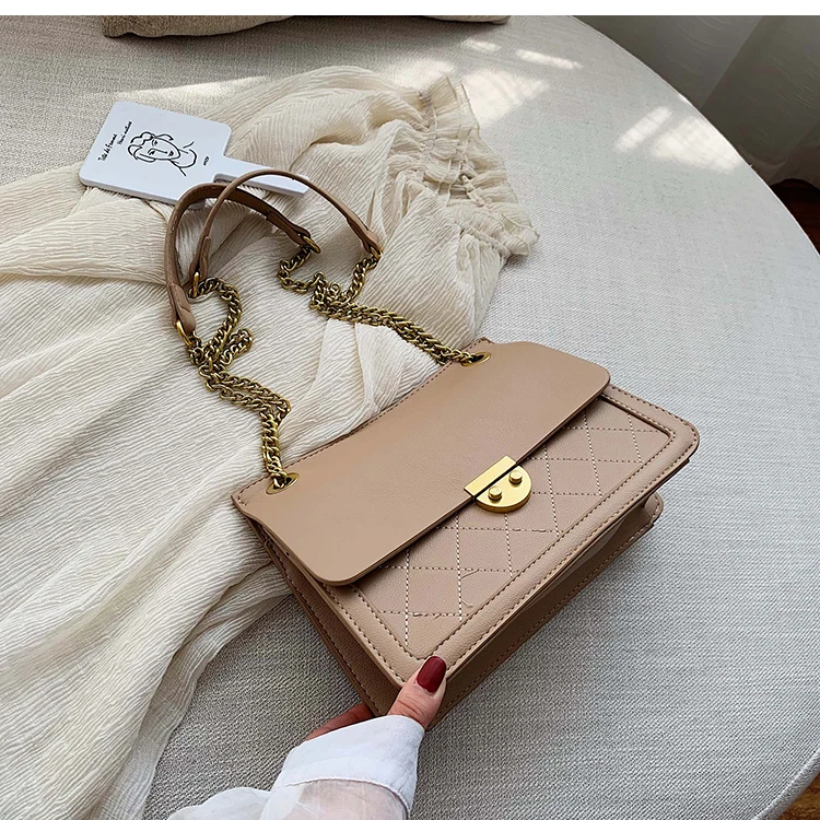 Элегантная женская клетчатая сумка-тоут модная Новая высококачественная кожаная женская дизайнерская сумка с цепочкой на плечо