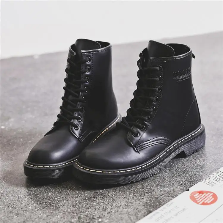 FORENJOY/женские ботинки Martens; кожаные ботинки; модные теплые зимние ботинки; ботильоны для женщин; ботильоны в байкерском стиле; ботинки-оксфорды