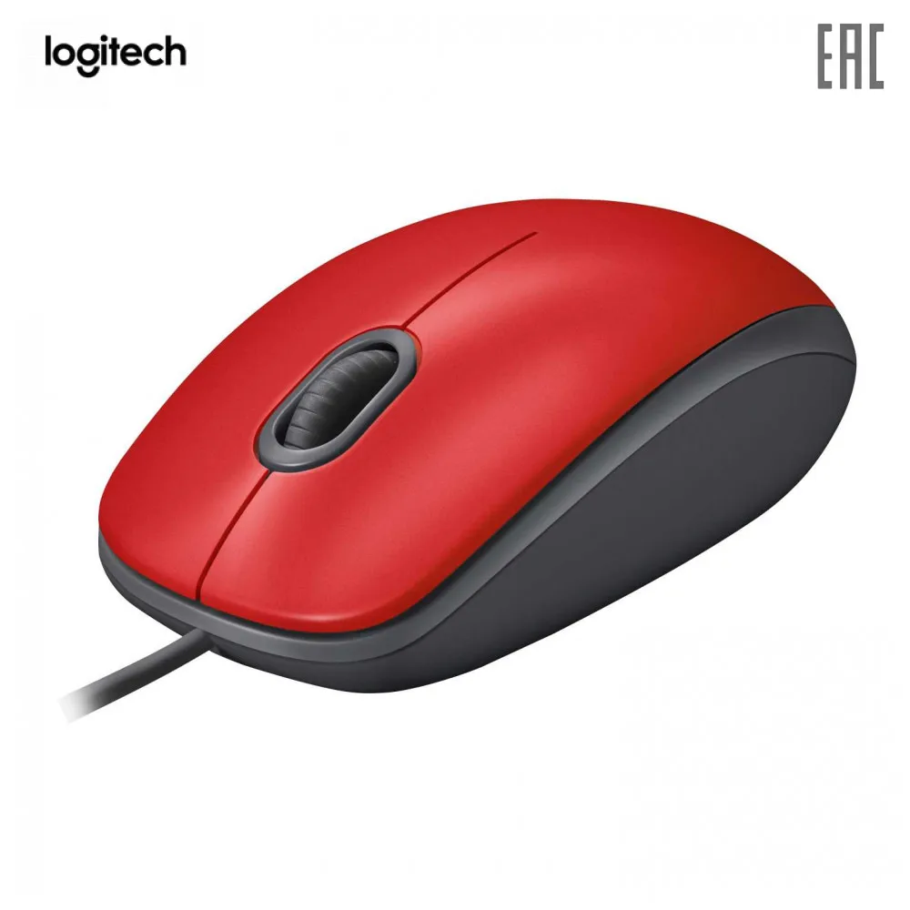 Мышь Logitech M110 Silent(M110s) Red(красная, бесшумная, оптическая, 1000dpi, USB, 1.8м