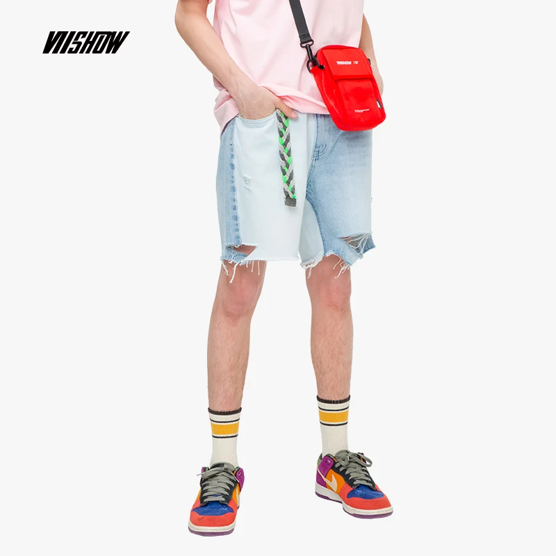 

VIISHOW 2019 Mens Summer jeans men tide brand men's hole pants must short Jeans casual student wear men denim Shorts ND1235192