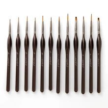 12 шт./партия кисть для рисования бревна цветные нейлоновые кисти для живописи маслом Набор для акварельных акриловых рисования художественные принадлежности
