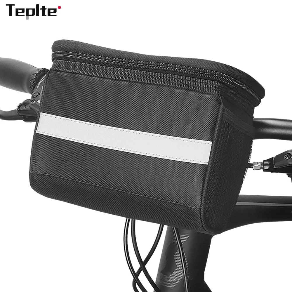 

TOTNEND Bicycle Front Bag MTB Bike Handlebar Bags Bike Basket Pannier Saddle Bag With Reflective Strip Bike Accessory Polyester